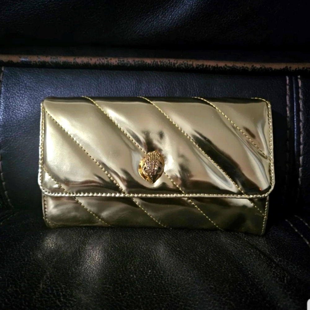 NWT Kurt Geiger London Soho Drench Leather Wallet on a Chain/Crossbody Bag